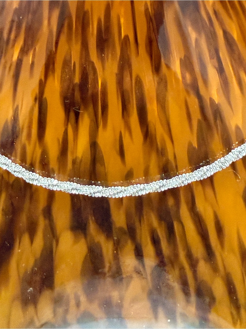 Delicate Silver Rope Chain Necklace - White - Picture 2 of 2